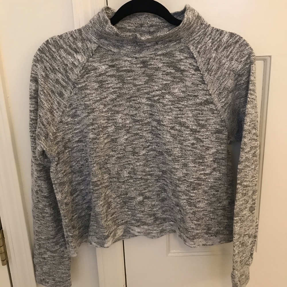 Gray mock neck sweater